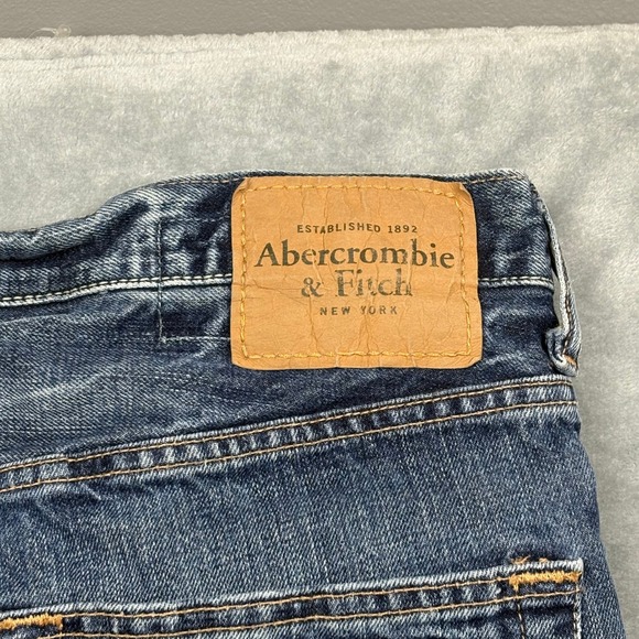 Abercrombie & Fitch Baxter Low Rise Slim Boot Jeans Mens 34x32 Blue Button Fly - Picture 16 of 16